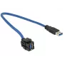 USB laidas DeLOCK 86375 USB 3.2 Gen 1 0,5 m USB A mėlynas