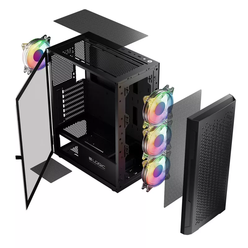 Logic ARAMIS ARGB MINIDI USB 3.0 korpusas, juodas