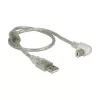 USB laidas DeLOCK 84811 USB 2.0 0,5 m USB A USB B Sidabrinis Skaidrus