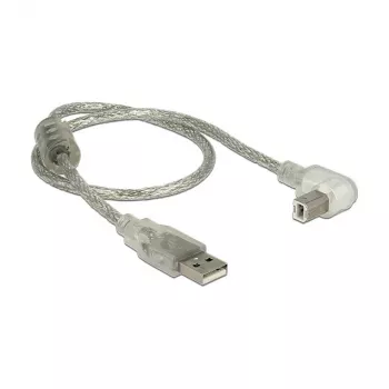 USB laidas DeLOCK 84811 USB 2.0 0,5 m USB A USB B Sidabrinis Skaidrus