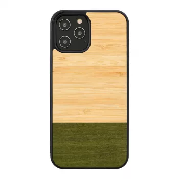 Apsauginis telefono dėklas Man and Wood, skirtas iPhone 12 / 12 Pro — bambuko miškas juodas