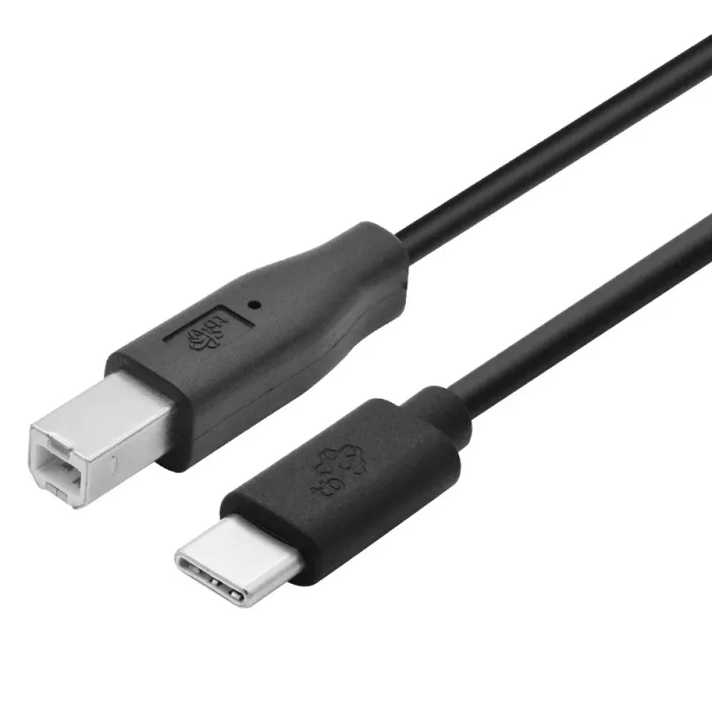 USB A į B kabelis TB 1,8 m — Juodas, spausdintuvams