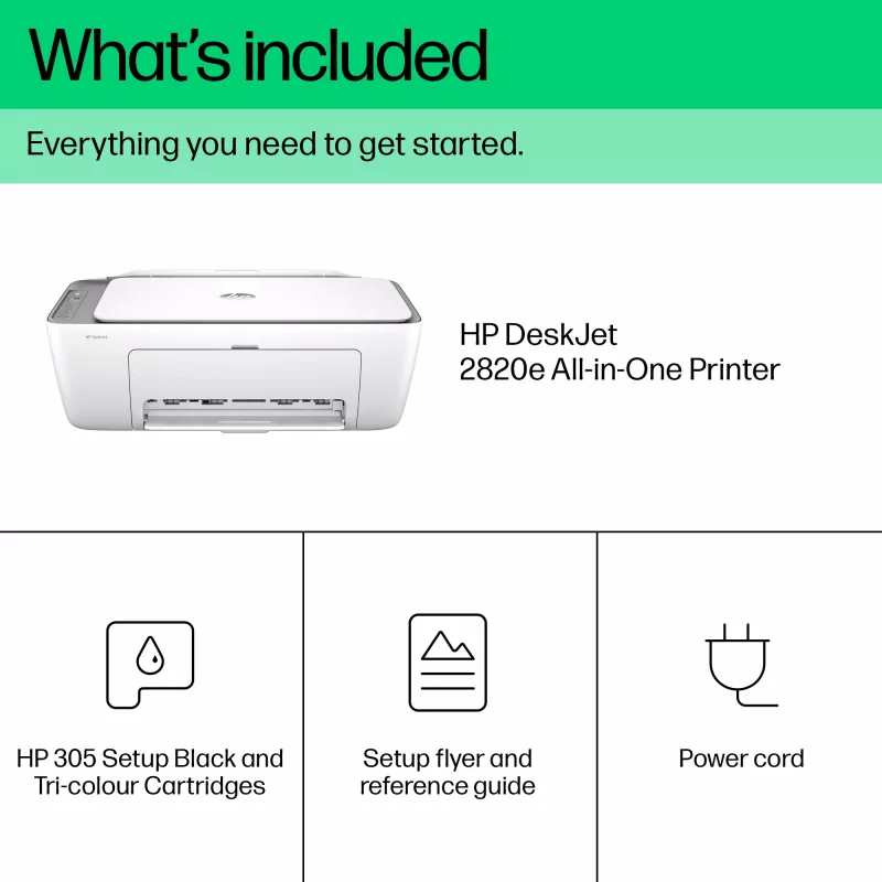 HP DeskJet 2820e belaidis daugiafunkcis spalvotas spausdintuvas, Instant Ink; kopijavimo aparatas, skaitytuvas