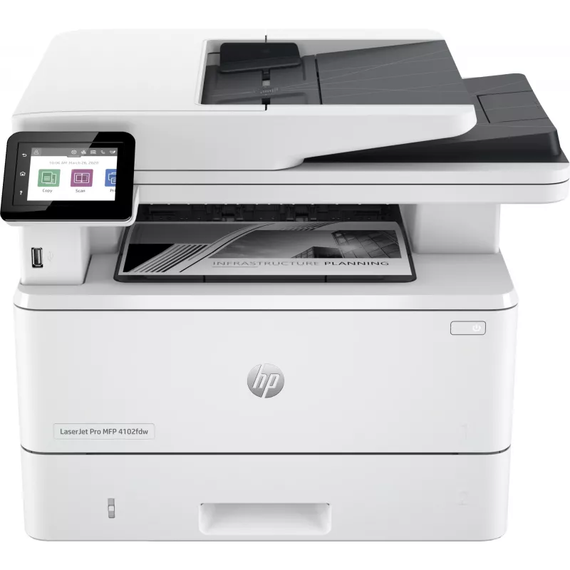 HP LaserJet Pro MFP 4102dw spausdintuvas, lazerinis, vienspalvis, 1200 x 1200 DPI, A4, tiesioginis spausdinimas, baltas