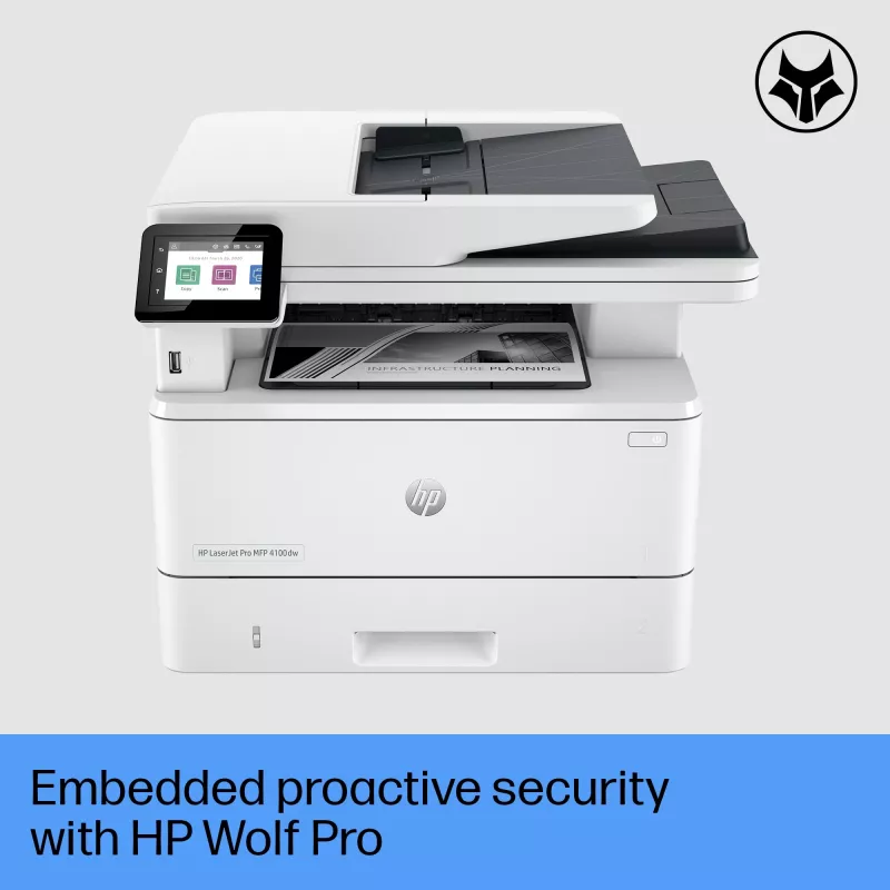 HP LaserJet Pro MFP 4102dw spausdintuvas, lazerinis, vienspalvis, 1200 x 1200 DPI, A4, tiesioginis spausdinimas, baltas