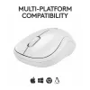 Logitech belaidė Bluetooth pelė M240 Silent, balta
