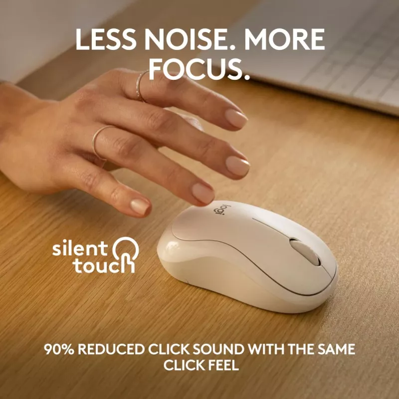 Logitech belaidė Bluetooth pelė M240 Silent, balta