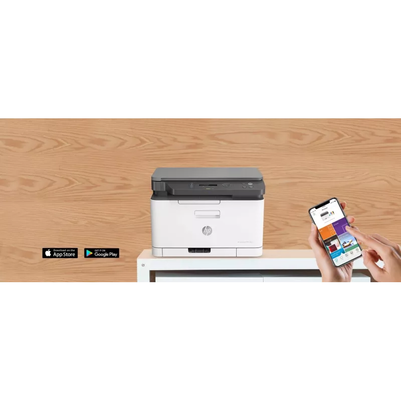 Daugiafunkcis lazerinis spausdintuvas HP Color Laser MFP 178nw — spalvotas spausdinimas, A4, 18 ppm (n/b), „Wi‑Fi“, Ethernet, dvipusis nuskaitymas