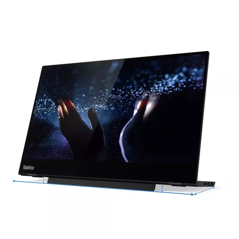 Lenovo ThinkVision M14t kompiuterio monitorius 35,6 cm (14 colių) 1920 x 1080 pikselių Full HD LED jutiklinis ekranas juodos spalvos