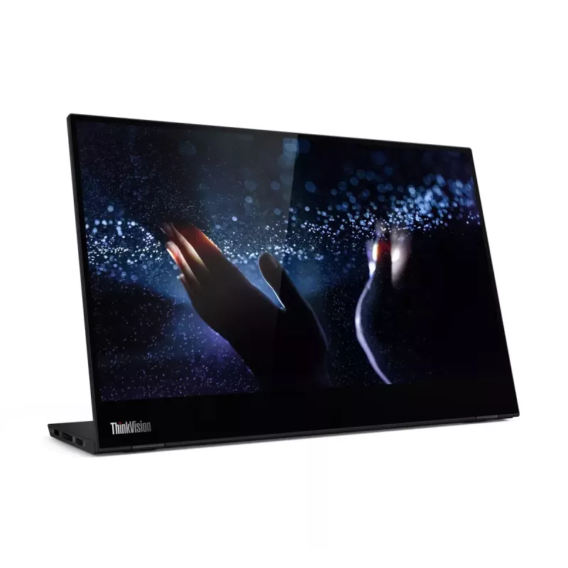 Lenovo ThinkVision M14t kompiuterio monitorius 35,6 cm (14 colių) 1920 x 1080 pikselių Full HD LED jutiklinis ekranas juodos spalvos