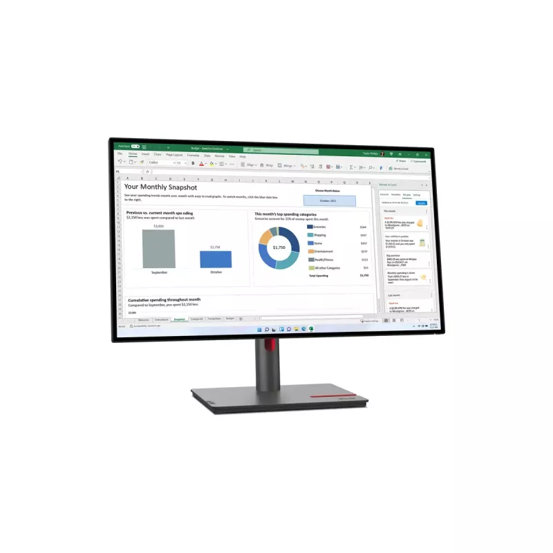 Kompiuterio monitorius Lenovo ThinkVision P27h-30, 68,6 cm (27 colių), 2560 x 1440, Quad HD, LCD, juodas