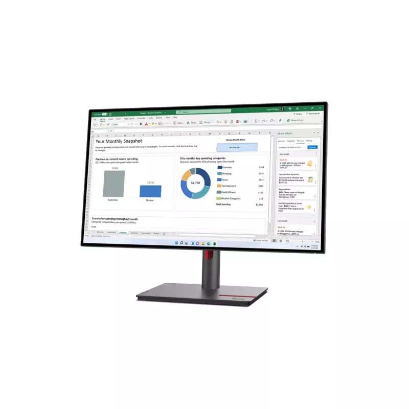 Kompiuterio monitorius Lenovo ThinkVision P27h-30, 68,6 cm (27 colių), 2560 x 1440, Quad HD, LCD, juodas