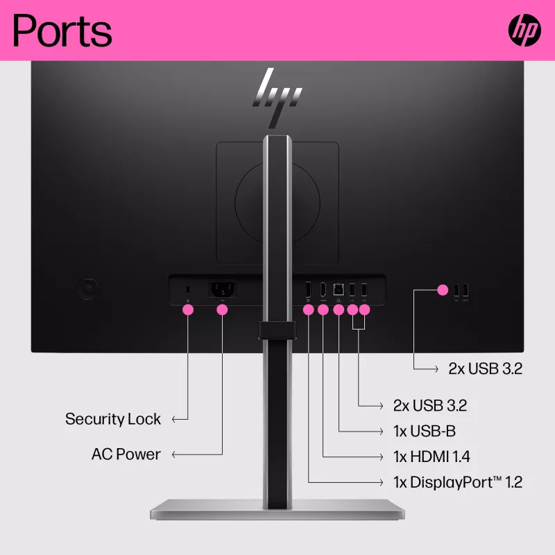 HP E24t G5 FHD Touch Monitor, 60,5 cm (23,8 colio), 1920 x 1080 pikselių, Full HD, LCD, 5 ms, juoda