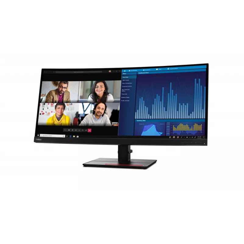 Lenovo ThinkVision P34w-20 kompiuterio monitorius 86,7 cm (34,1 colio) 3440 x 1440 pikselių „Wide Quad HD“ LED juodas