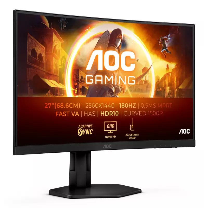 AOC G4 CQ27G4X kompiuterio monitorius 68,6 cm (27 col.) 2560 x 1440 pikselių Quad HD LCD juodas
