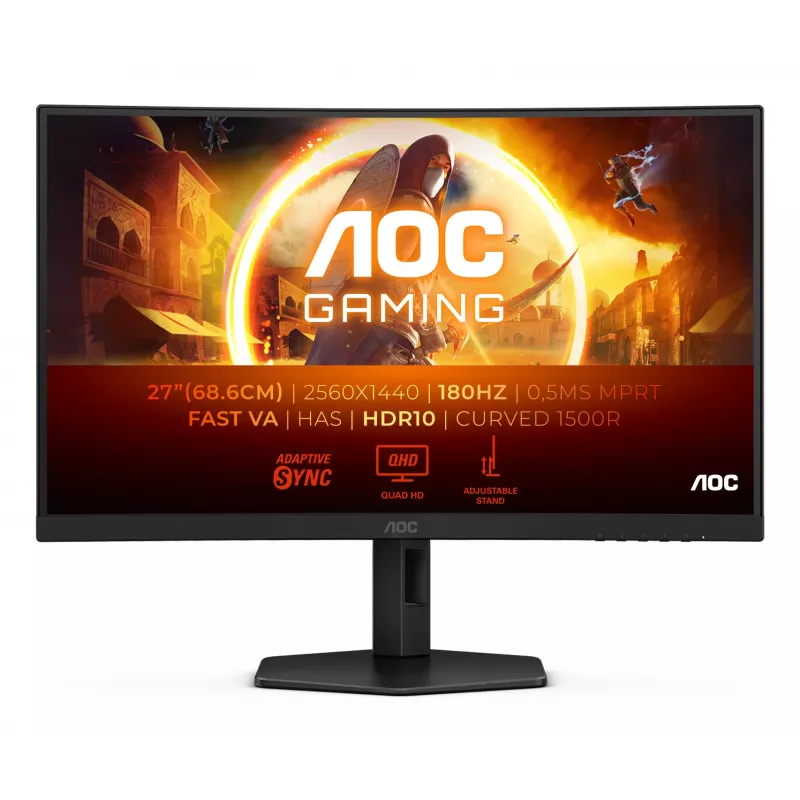 AOC G4 CQ27G4X kompiuterio monitorius 68,6 cm (27 col.) 2560 x 1440 pikselių Quad HD LCD juodas
