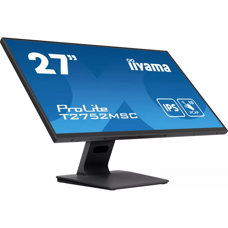 iiyama ProLite T2752MSC-B1 kompiuterio monitorius 68,6 cm (27 colių) 1920 x 1080 pikselių Full HD LED jutiklinis ekranas Juoda