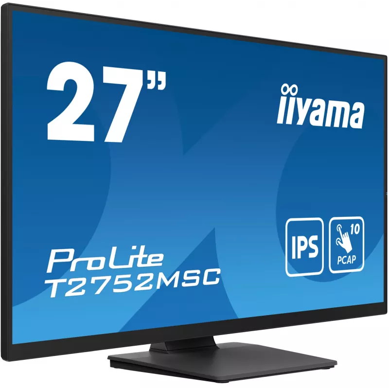 iiyama ProLite T2752MSC-B1 kompiuterio monitorius 68,6 cm (27 colių) 1920 x 1080 pikselių Full HD LED jutiklinis ekranas Juoda