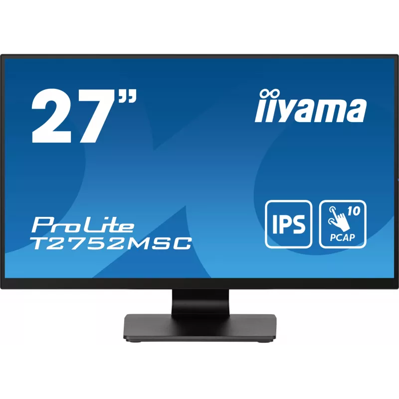 iiyama ProLite T2752MSC-B1 kompiuterio monitorius 68,6 cm (27 colių) 1920 x 1080 pikselių Full HD LED jutiklinis ekranas Juoda