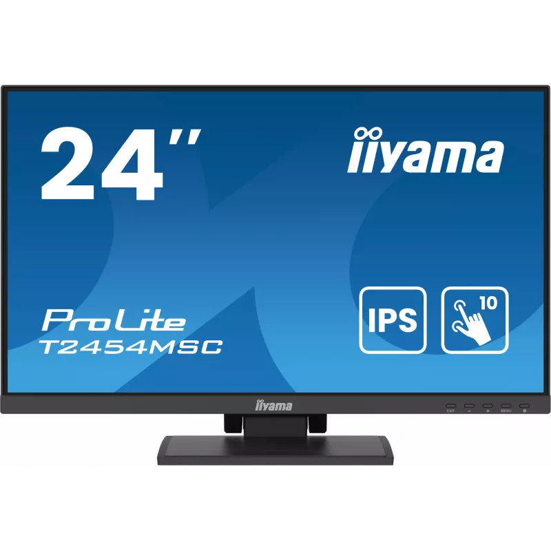 iiyama ProLite T2454MSC-B2AG kompiuterio monitorius 60,5 cm (23,8 colio) 1920 x 1080 pikselių Full HD LED liečiamasis ekranas Multi-user Juoda