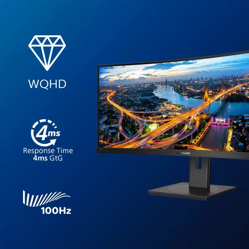 Philips B Line 346B1C/00 kompiuterio monitorius 86,4 cm (34 colių) 3440 x 1440 pikselių Quad HD LCD juodas