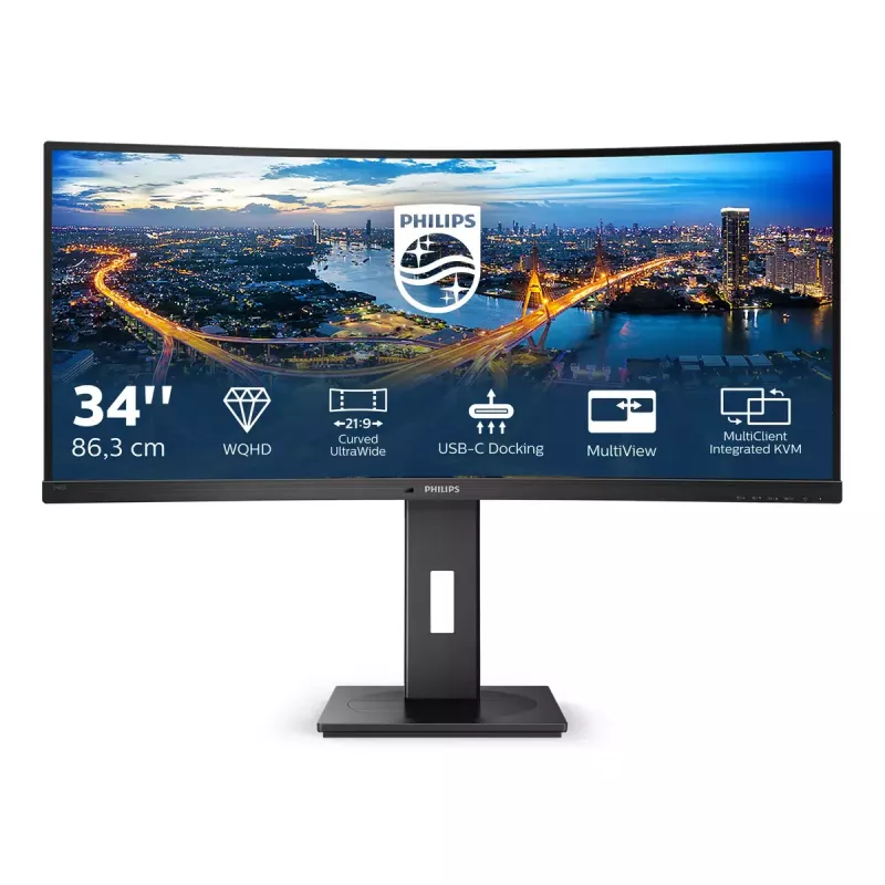 Philips B Line 346B1C/00 kompiuterio monitorius 86,4 cm (34 colių) 3440 x 1440 pikselių Quad HD LCD juodas