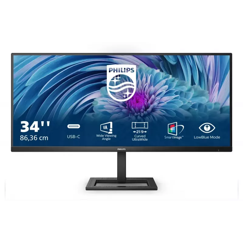 Philips E Line 346E2LAE/00 kompiuterio monitorius 86,4 cm (34 colių) 3440 x 1440 pikselių Wide Quad HD LCD juodas