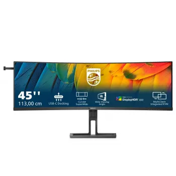 Philips 6000 serijos 45B1U6900C/00 kompiuterio monitorius 113 cm (44,5 colio) 5120 x 1440 pikselių „UltraWide Dual Quad HD“ LED juodas