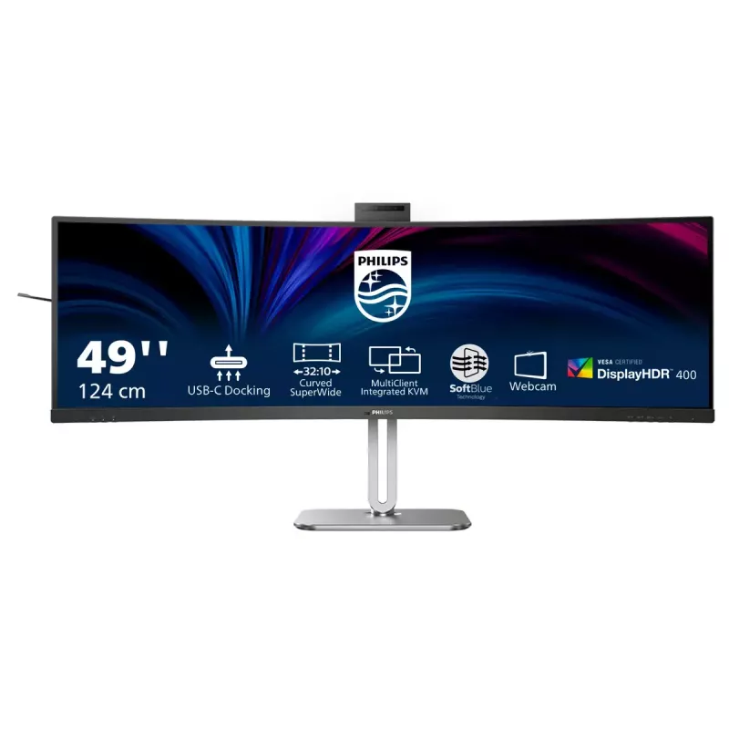 Philips 49B2U6900CH/00 kompiuterio monitorius 124 cm (48,8 colio) 5120 x 1440 pikselių Dual QHD LCD juodas