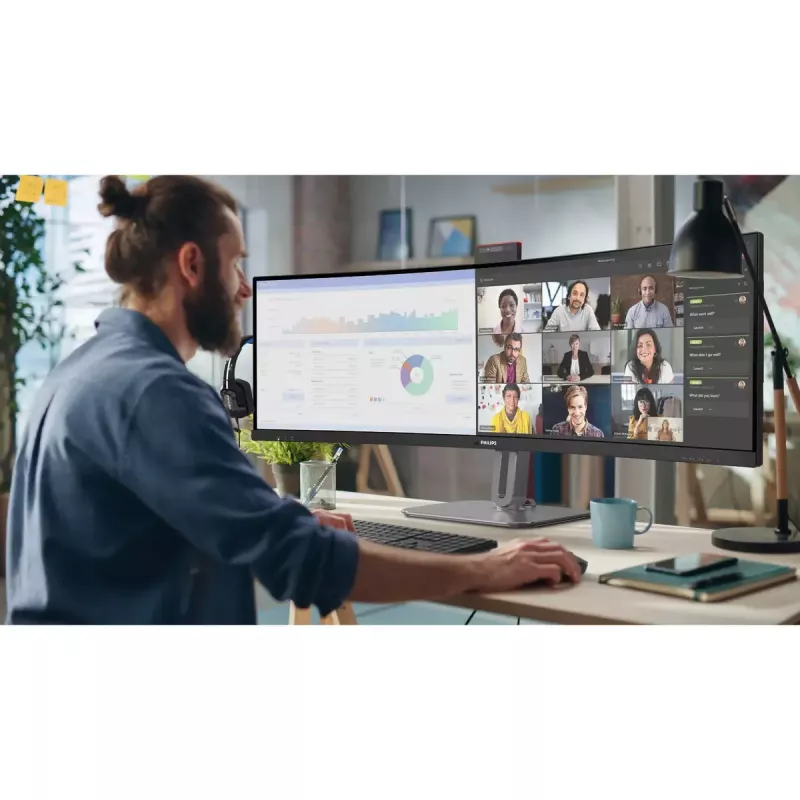 Philips 49B2U6900CH/00 kompiuterio monitorius 124 cm (48,8 colio) 5120 x 1440 pikselių Dual QHD LCD juodas