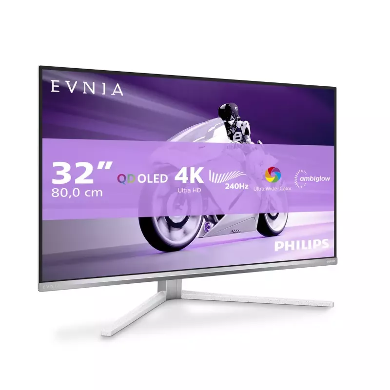 Philips Evnia 8000 32M2N8900/00 kompiuterio monitorius 80 cm (31,5 colio) 3840 x 2160 pikselių 4K Ultra HD QD-OLED Baltas