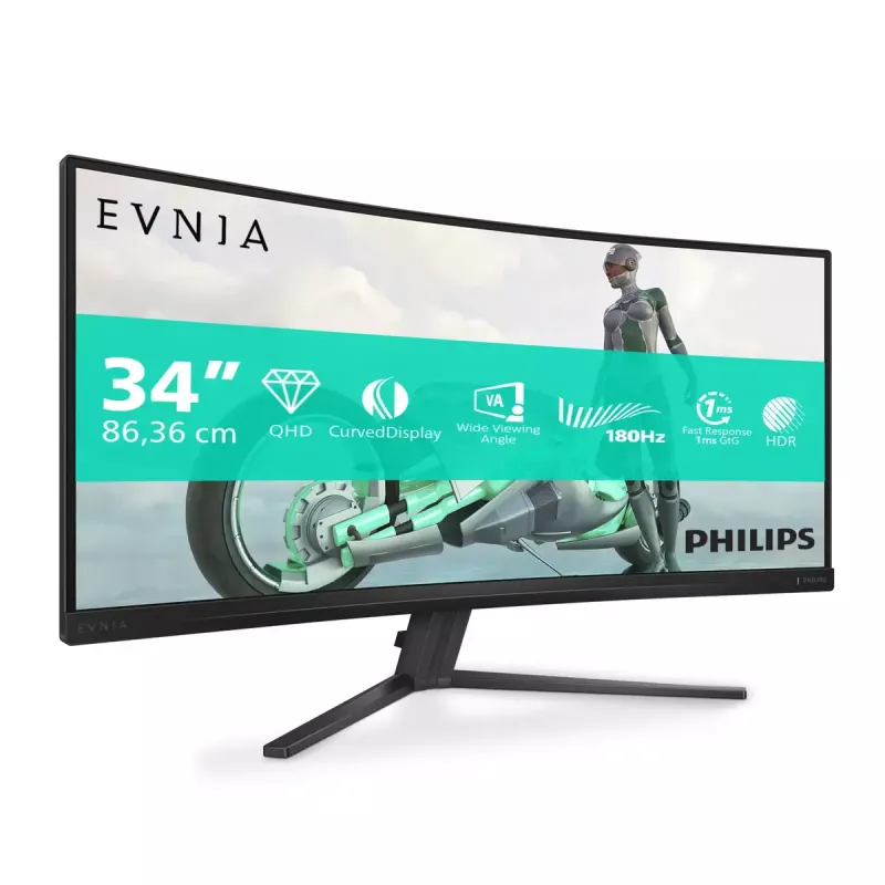 Philips Evnia 34M2C3500L/00 kompiuterio monitorius 86,4 cm (34 colių) 3440 x 1440 pikselių „Wide Quad HD“ LCD juodas