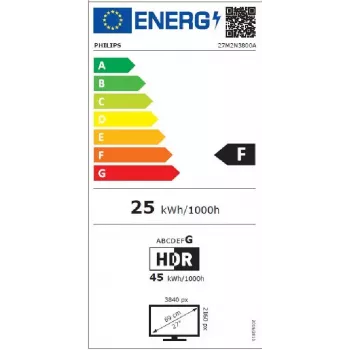 Philips Evnia 3000 27M2N3800A/00 kompiuterio monitorius 68.6 cm (27 col.) 3840 x 2160 pikselių 4K Ultra HD pilka