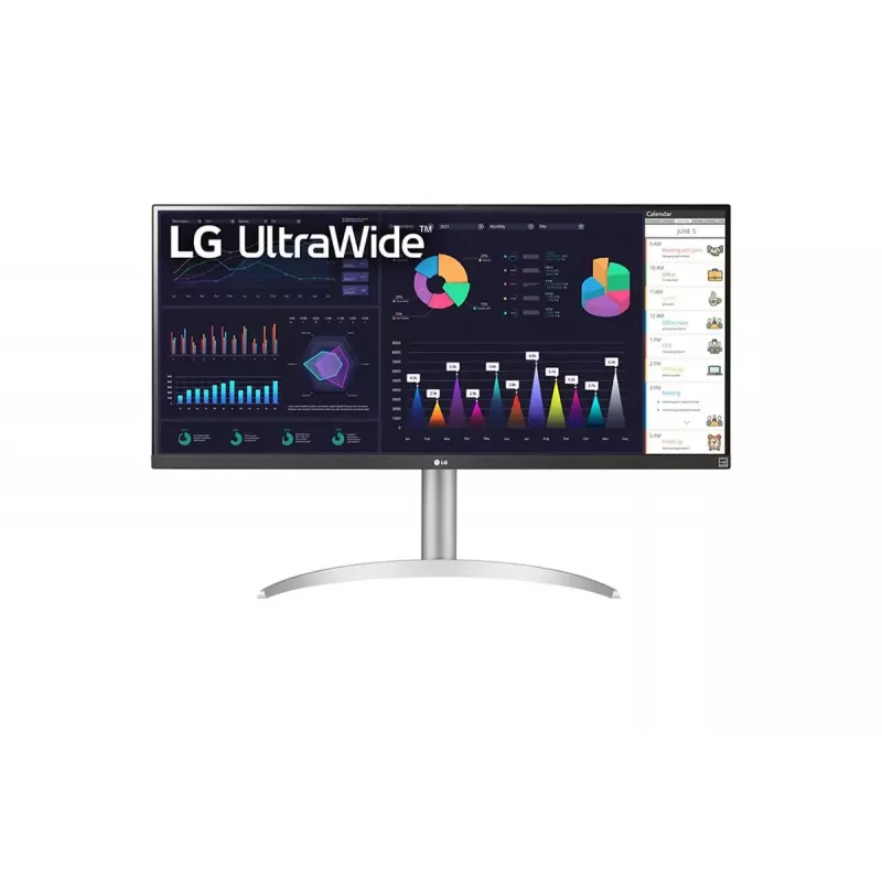 LG 34WQ650-W kompiuterio monitorius 86,4 cm (34 colių) 2560 x 1080 pikselių WFHD LCD sidabrinis, baltas