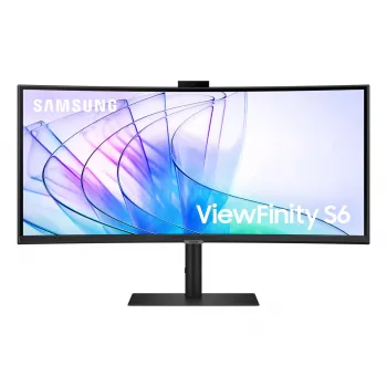 34 colių Samsung S65VC UltraWide Quad HD 3440x1440 lenktas VA LCD monitorius su USB-C PD 90W, įmontuotais garsiakalbiais, 100 Hz