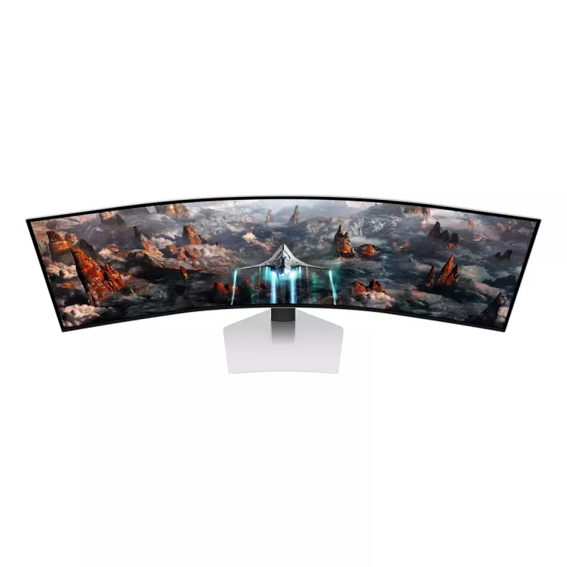 Samsung G93SC kompiuterio monitorius 124,5 cm (49 colių) 5120 x 1440 pikselių Dual QHD OLED sidabrinis
