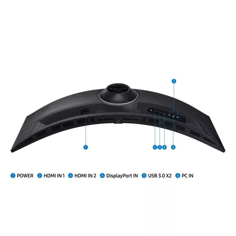 Samsung G95C kompiuterio monitorius 124,5 cm (49 col.) 5120 x 1440 pikselių Dual QHD LED juodas