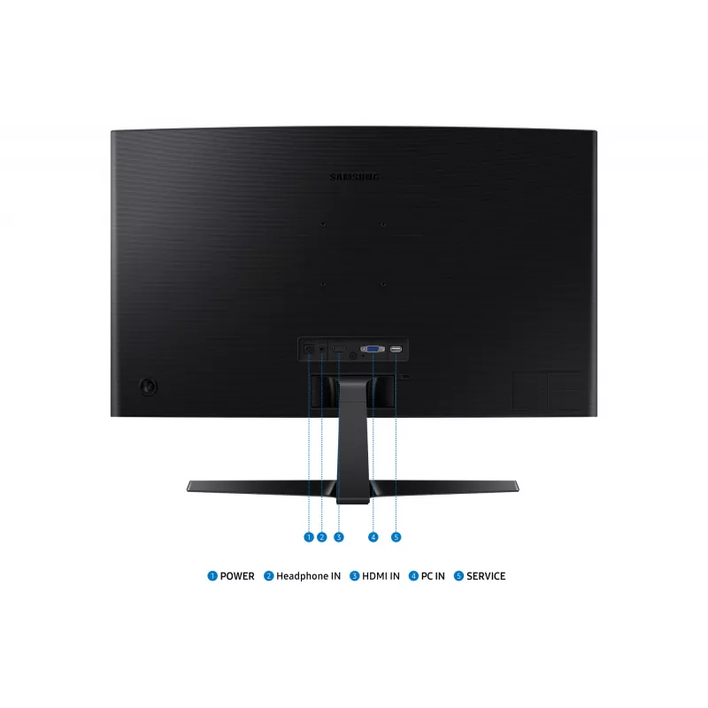 Monitorius Samsung 27 colių S36GD Full HD (1920×1080), VA LCD, 100 Hz, 4 ms, 1800R lenktas, HDMI ir VGA, VESA 75x75, juodas