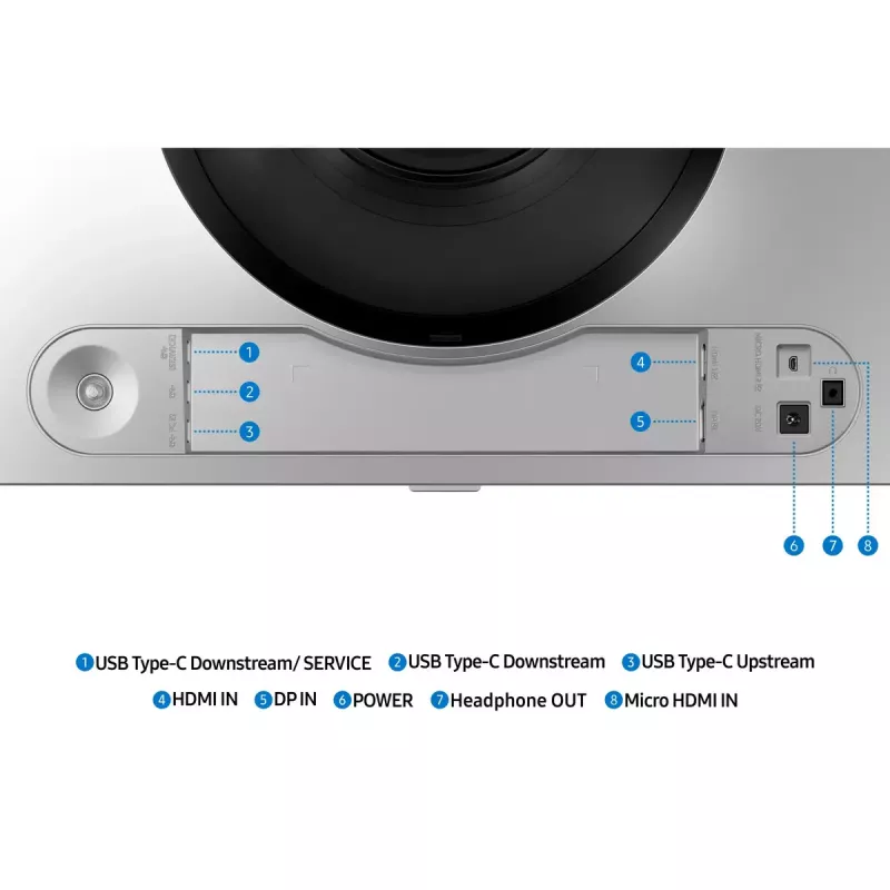 49 colių OLED lenktas monitorius Samsung S49DG910SU — Dual QHD 5120×1440, 32:9, 0,03 ms, 2×USB-C, VESA, reguliuojamas aukštis