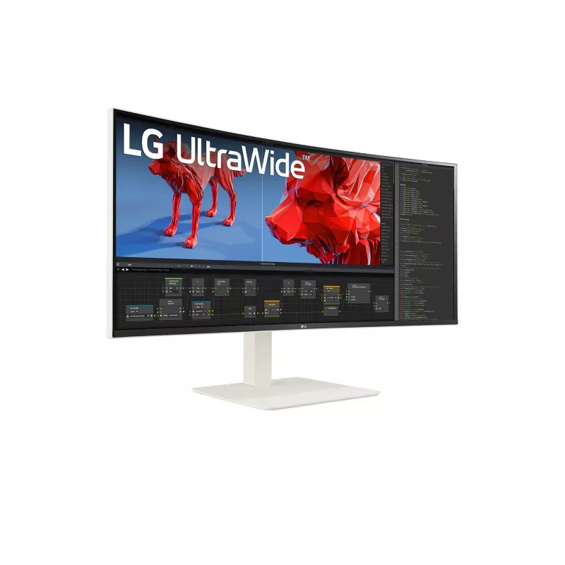 LG 38BR85QC-W kompiuterio monitorius 96,5 cm (38 colių) 3840 x 1600 pikselių „UltraWide Quad HD+“ LCD baltas