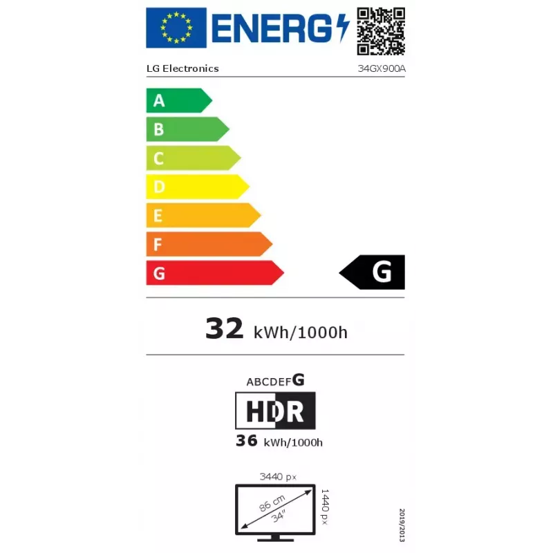 LG 34GX900A-B kompiuterio monitorius 86,4 cm (34 colių) 3440 x 1440 pikselių Wide Quad HD OLED juodas