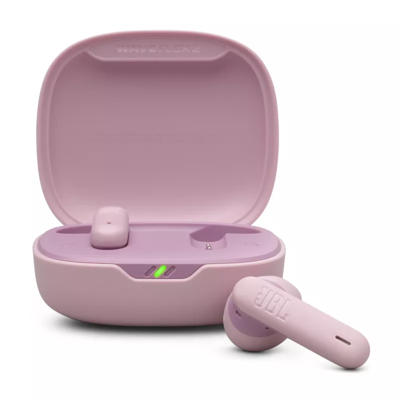 JBL Wave Flex 2 ausinės belaidės į ausis įdedamos skambučiams/muzikai USB Type-C rožinės