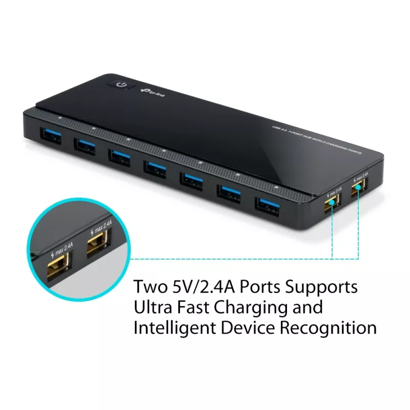 TP-Link UH720 USB 3.2 Gen 1 (3.1 Gen 1) Micro-B 5000 Mbit/s juodas