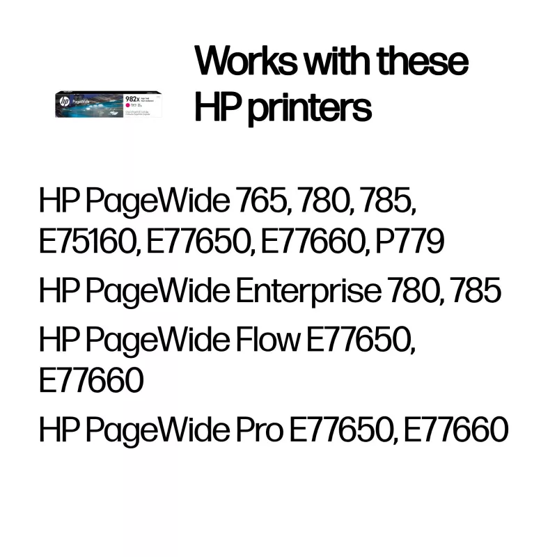 HP 982X didelės talpos purpurinis originalus „PageWide“ kasetė, purpurinė, 1 vnt., 16000 puslapių