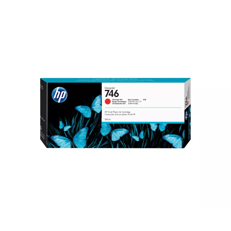 HP 746 300 ml chromatinės raudonos spalvos „DesignJet“ rašalo kasetė