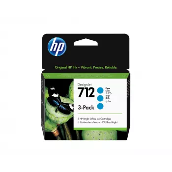 HP 712 3 pakuotė 29 ml žydra DesignJet rašalo kasetė