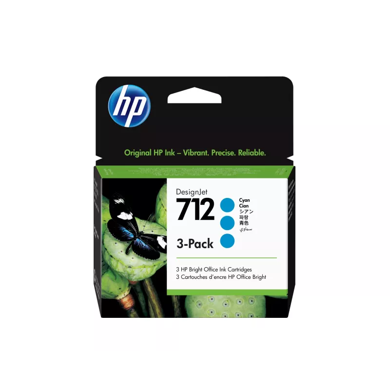 HP 712 3 pakuotė 29 ml žydra DesignJet rašalo kasetė