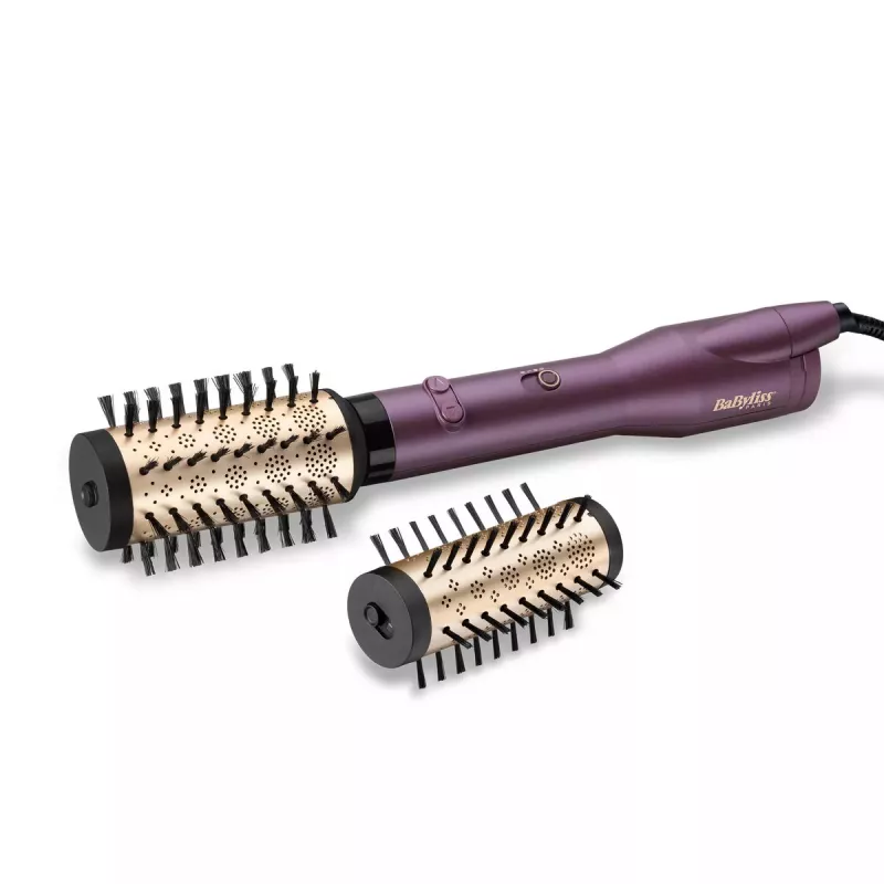 Karšto oro šepetys BABYLISS Big Hair Dual AS950E — 650 W, 2 šildymo lygiai, 5 cm ritinėlis, 2 šepečių galvutės, 2,5 m laidas, violetinė / rožinis auksas / juoda