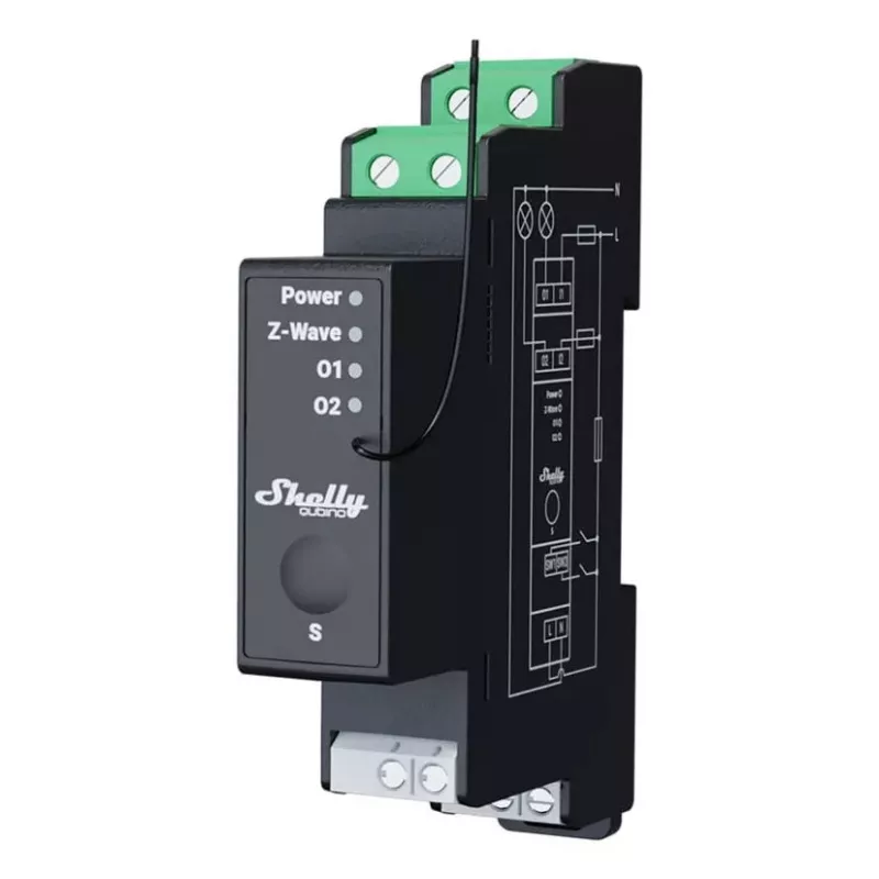 Bėgelinis relė Wave Pro 2PM maks. 25A 1 fazė 2x 16A Matavimo funkcija Z-Wave