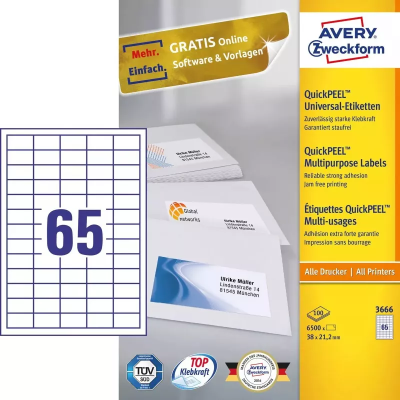 Lipni etiketė Avery 3666